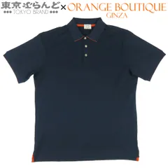 エルメス HERMES ポロシャツ ネイビーxオレンジ コットン ポリエステル セリエボタン 半袖 XL トップス メンズ 未使用 101883273のサムネイル