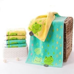 子供タオル　可愛いカエル　綿タオル　幼稚園　小学校　家庭用　長タオル　65*30cm