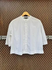 maje マージュ ヘンリーネック ブラウス シャツ マージュ ノーカラー コットン 7分 シャツ 1のサムネイル