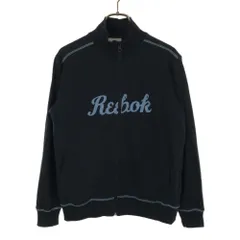 Reebok リーボック ロゴプリント 長袖 スウェット ジップ ブルゾン M ネイビー レディース 古着のサムネイル