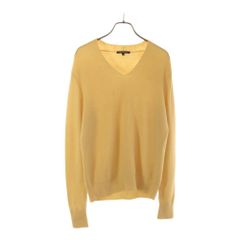 23ku 23区 長袖 ウールカシミヤ Vネック ニット 38 イエロー セーター レディース 古着