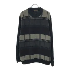 GIANNI VALENTINO ジャンニバレンチノ 格子柄 長袖 セーター LL クルーネック ニット メンズ 古着のサムネイル