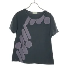 Pierre Cardin ピエールカルダン 日本製 プリント 半袖 Tシャツ L ブラック系 レディース 古着のサムネイル
