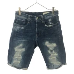G-STAR ジースター RESTORED DENIM デニムショートパンツ w28 ダメージ加工 ボタンフライ メンズ 古着のサムネイル