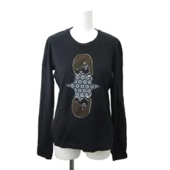 プラダ PRADA 長袖Tシャツ トップス  黒 ブラック プリント 長袖 ラウンドネック /SH ■ECA007のサムネイル