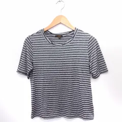 エッシュ esche Tシャツ カットソー ラメ混 ボーダー 丸首 半袖 42 グレー 灰 /FT22のサムネイル