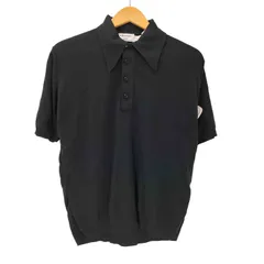 アロー ARROW 60-70S USA製 デカ襟 S/S ブラック ニット ポロ  メンズ import：L のサムネイル