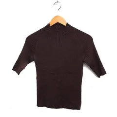 キース KEITH シルク リブ ニット セーター 半袖 モックネック 無地 M ブラウン 茶 /FT18のサムネイル