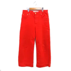 ヴィクトリアベッカム Victoria Beckham ワイド カラーデニム ジーンズ ボタンフライ コットン 綿 26 赤 レッド /NT11のサムネイル