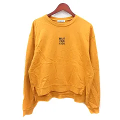 ミルクフェド MILKFED. トレーナー スウェット 刺繍 長袖 ONE M 黄色 イエロー /MNのサムネイル