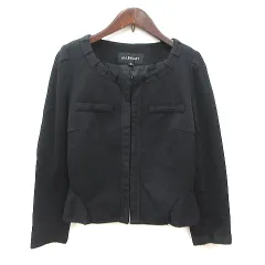ジルスチュアート JILL STUART ノーカラージャケット 総裏地 長袖 S 黒 ブラック /MSのサムネイル