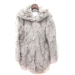 B&Y ユナイテッドアローズ BEAUTY&YOUTH ビューティー&ユース ファーコート 総裏地 S グレーブラウン /RTのサムネイル