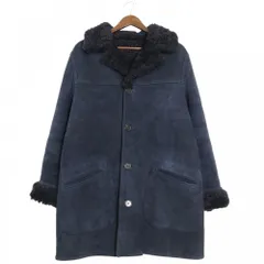 【大決算】 ジルサンダー ピーコート メンズ ボアコート アウター コート JIL SANDER 46 ネイビー 紺  シープスキン   冬【中古品】のサムネイル
