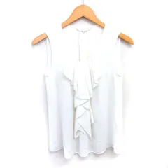 エムプルミエ M-Premier ブラウス カットソー 透け感 フリル プルオーバー ノースリーブ 34 アイボリー /TTのサムネイル