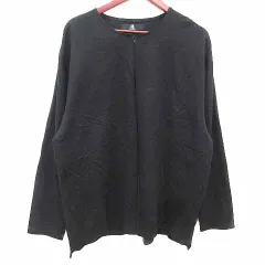 カンビオ CAMBIO Tシャツ カットソー ハーフジップ 長袖 L 黒 ブラック /YKのサムネイル