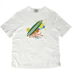 【大決算】 エルメス 半袖Ｔシャツ レディース プールウォッチ クルーネック トップス サーフィン タコ 太陽 アパレル 服 HERMES M ホワイト 白 マルチカラー コットン    春 夏【中古品】のサムネイル