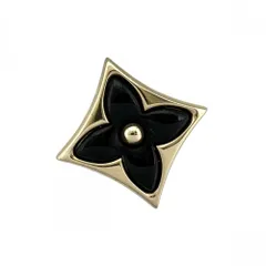 【大決算】 ルイヴィトン ピアス レディース スター カラー ブロッサム BB ジュエリー アクセサリー Au750 18金 PG LOUIS VUITTON K18イエローゴールド    オニキス Q16639 ブラック 黒 約1.8g【中古品】のサムネイル