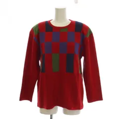 ロベルタディカメリーノ Roberta di Camerino ニット セーター ウール 40 赤 レッド 総柄 クルーネック 長袖 /LP ■GY18のサムネイル
