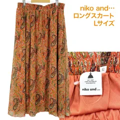 niko and… スカート L エスニック柄 ロング オレンジ 総柄 フレア ニコアンド #26-0167のサムネイル