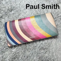 Paul Smith ポールスミス 長財布 スワール柄 マルチストライプ レザーのサムネイル