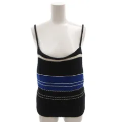 アルマーニエクスチェンジ A/X ARMANI EXCHANGE キャミソール ボーダー柄 ビスチェ ニット コットン L 黒 ブラック /30 ■GY18のサムネイル