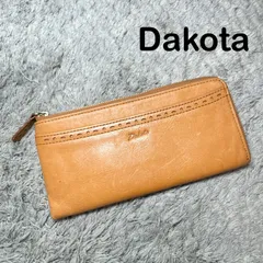 Dakota ダコタ 長財布 L字ファスナー レザー キャメル パンチング 美品のサムネイル
