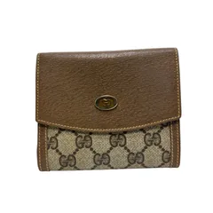 5044 GUCCI グッチ 三つ折り財布 スプリーム ヴィンテージ オールドグッチ ブラウン がまくちのサムネイル