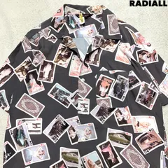 RADIALL JHONNY Rayon Aloha Shirts クリーニング済 ハワイアンシャツ アロハシャツ オープンカラー 開襟 総柄 セクシーブリント エロトランプ ショートスリーブ 半袖 Lサイズ グレー ラディアルのサムネイル