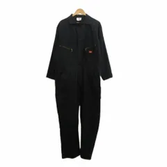 ディッキーズ Dickies オールインワン つなぎ 長袖 ジップアップ ロゴ 46 3XL-4XL 黒 ブラック /XZ ■GY69のサムネイル