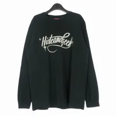 ハイドアンドシーク HIDE and SEEK 25SS Cursive Logo L/S Tee ロゴプリント ロングスリーブTシャツ カットソー 長袖 L ブラック 黒のサムネイル