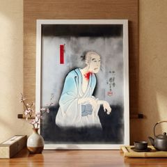 Utagawa Kuniyoshi, "The Ghost of Asakura Togo," featuring Ichikawa Kodanji IV, framed A4 size. Ukiyo-e print, ghost painting, yokai, ghost story, Sakura Sogoro, Higashiyama Sakura Soshi, Kabuki actor portrait, Nishiki-e print, Edo period, Kaei era, Japanese painting, fine art, reproduction, art poster, Japanese-style interior, retro, wall hanging, entrance, living room, study, shop, inn, hotel, gift.