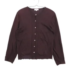 SCAPA スキャパ カーディガン トップス 長袖 コットン クルーネック ボルドー 40【L】 レディース 【中古】のサムネイル