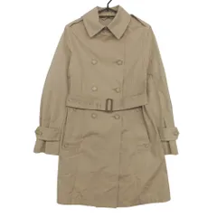 Traditional Weatherwear トラディショナルウェザーウェア トレンチコート ダブルブレスト ベルト付き レギュラーカラー 無地 ハーフ丈 スリット ベージュ 36【M】 レディース 【中古】のサムネイル