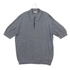 JOHN SMEDLEY ジョンスメドレー ポロシャツ 半袖 シーアイランドコットン ボーダー トップス ネイビー L【L】 メンズ 【中古】のサムネイル