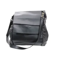 Yohji Yamamoto ヨウジヤマモト ショルダーバッグ レザー 牛革 フラップ ブラック メンズ 【中古】のサムネイル