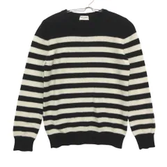 SAINT LAURENT PARIS サンローランパリ ニット 15AW カシミヤ100％ ボーダー セーター 長袖 トップス プルオーバー ブラック S【S】 メンズ 【中古】のサムネイル