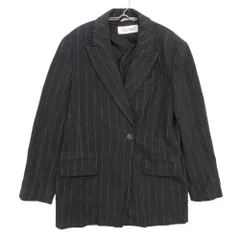 MAX MARA マックスマーラ テーラードジャケット ウール ストライプ柄 シングル1B ピークドラペル アウター 背抜き裏地 グレー 42【L】 レディース 【中古】のサムネイル