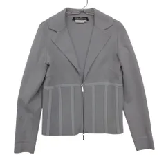 Salvatore Ferragamo サルヴァトーレフェラガモ テーラードジャケット ニット ジップアップ テーラードジャケット アウター イタリア製 グレー S【S】 レディース 【中古】のサムネイル