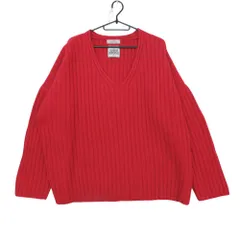 JOURNAL STANDARD relume ジャーナルスタンダード　レリューム ニット トップス Vネック ウール リブ編み ドロップショルダー レッド メンズ 【中古】のサムネイル