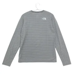 THE NORTH FACE ザ・ノースフェイス 長袖Ｔシャツ トップス クルーネック ボーダー柄 切替 リンガーTシャツ ストレート グレー M【L】 メンズ レディース 【中古】のサムネイル
