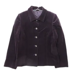 DAKS ダックス テーラードジャケット アウター 無地 レギュラーカラー 肩パット 織り柄 開き見せ パープル 7AR【S】 レディース 【中古】のサムネイル