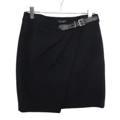 ARMANI JEANS アルマーニ・ジーンズ ミニスカート ドレープ タック ラップ風 ストレッチ タイト ボトムス ネイビー 38 160/68A【S】 レディース 【中古】のサムネイル