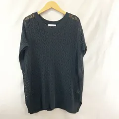 chocol raffine robe／シコラフィネローブ　透かし編みニットチュニック　黒系　ブラック　サイズF【YS0060-005】　245のサムネイル