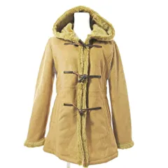 カージュ Khaju フェイクムートン ダッフルコート ジャケット フーディ 裏ボア ベージュ 0917 ■YHS4のサムネイル