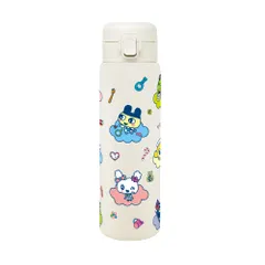 たまごっち 真空二重 保温保冷 ステンレス ワンプッシュボトル 480ml 【 ぷちぷちおみせっち 】 ワンタッチ ロック付き 片手で楽々 水筒 203-003eのサムネイル