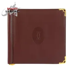 美品 CARTIER カルティエ マストライン ボルドー ゴールド金具 レザー 札入れ マネークリップ付き 折財布 メンズ 602056【中古】のサムネイル