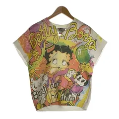 80's 90's BETTY BOOP ベティープープ 半袖 クルーネックスウェット ホワイト マルチカラー USA製 Size Mのサムネイル