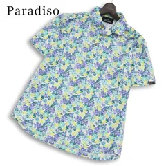 Paradiso パラディーゾ ゴルフ 春夏★ 半袖 花柄 総柄 ポロシャツ Sz.L メンズのサムネイル