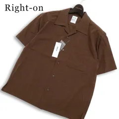 【新品 未使用】 PLUS ONE Right-on ライトオン 春夏★ 半袖 メッシュ織り 半袖 オープンカラー シャツ Sz.S メンズのサムネイル