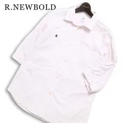 R.NEWBOLD ポールスミス 春夏★ 七分袖 ロゴ刺繍 ステッチ ボーダー シャツ 大きいサイズ Sz.XL メンズのサムネイル